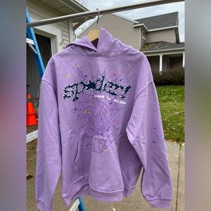 Sp5der açaí Purple Hoodie Men’s*have receipt*